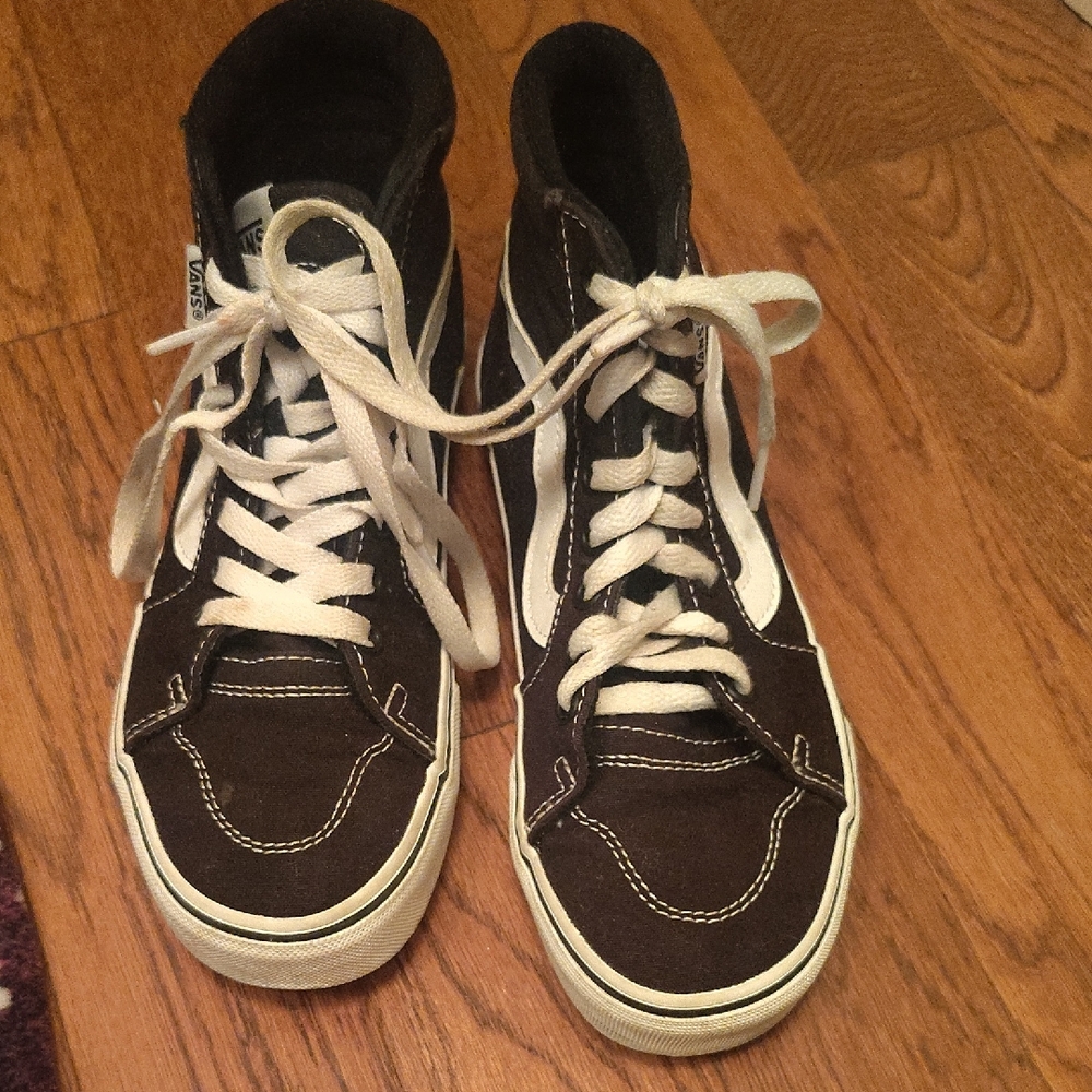 Vans Black and White High-Top Sneakers